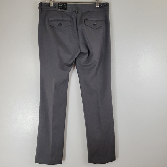 EXPRESS Columnist Studio Stretch Slim Flare grey low rise career office pants - Picture 11 of 11